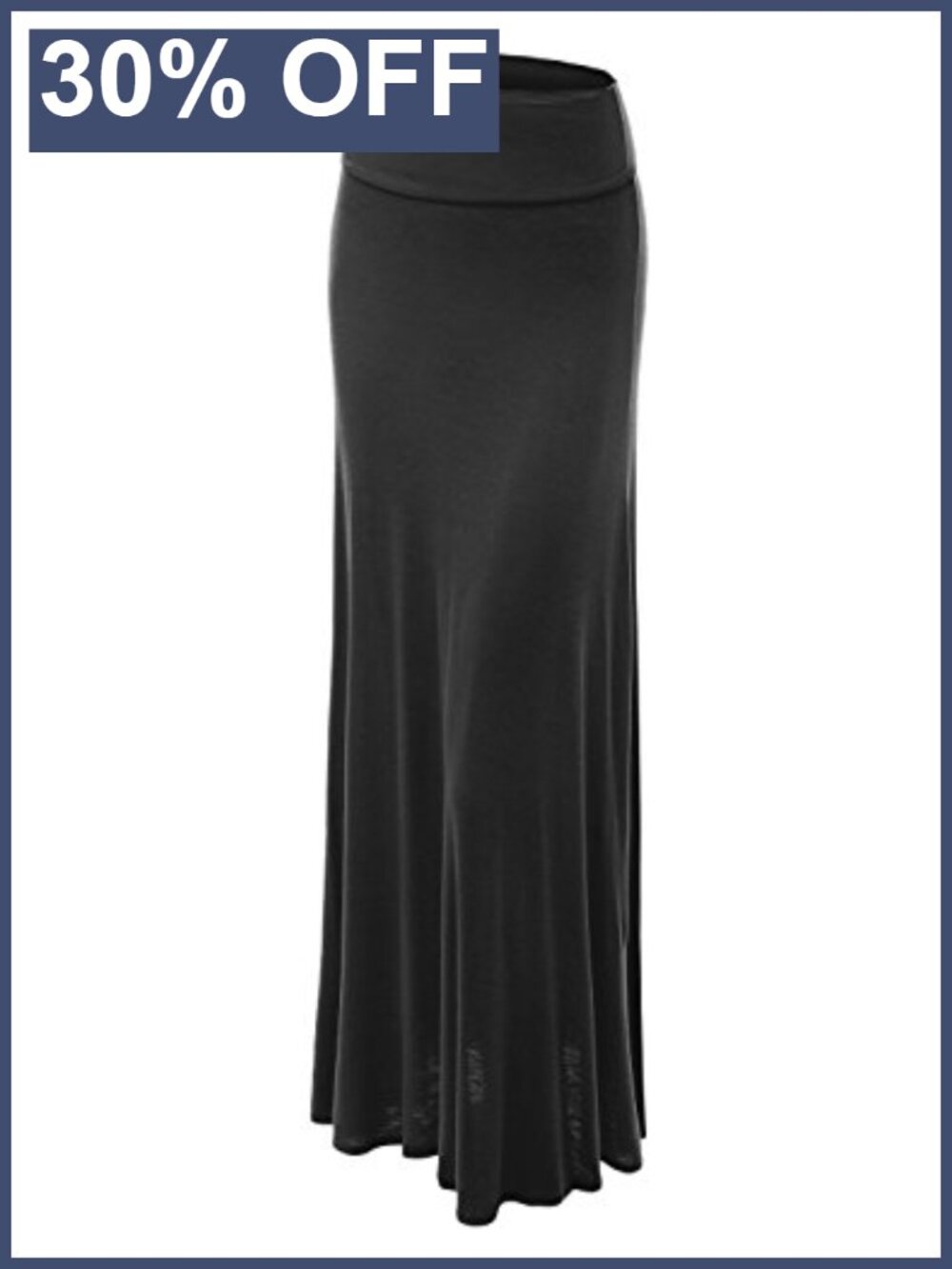 High Waist Fold Over Flowy Long Maxi Skirt